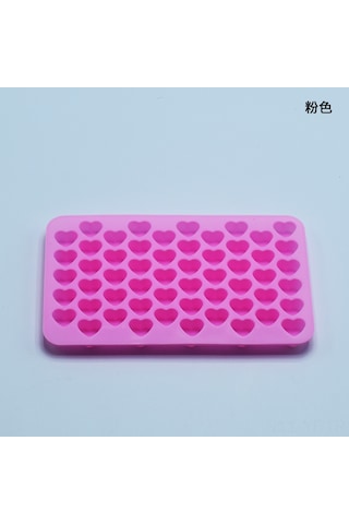 Yifomall 55'li Kalp Şekilli Silikon Çikolata Kalıbı, Dıy Pasta Süsleme Ve Kristal Damla Kalıp, Pembe Renk Çok Renkli