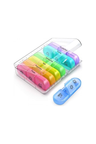 Polham 7 Günlük 21 Gözlü Haftalık İlaç, Hap Saklama Kutusu, Kitlenir Kapaklı, Bpa İçermez Saklama Kutusu