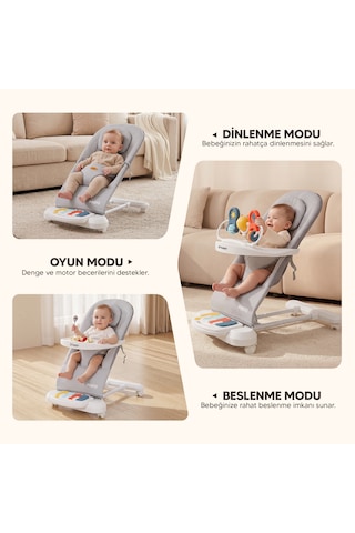 Melo 3in1 Piyanolu Oyuncaklı Tekerlekli Sallanabilir Ana Kucağı