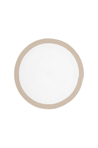 Cool Halı Luke 875 Beyaz Yuvarlak Halı Bohem Örgü Hasır Kilim Dekoratif Mutfak Balkon Banyo Halısı