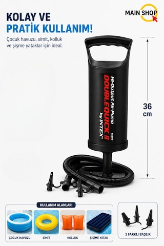 Mainshop Intex Double Quick I Pratik El Pompası Şişme Yatak Havuz Bot Pompası 36 Cm M-68614
