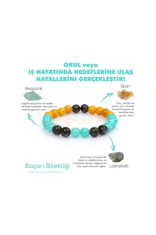 Mystic Energy Doğal Taş Başari Tılsım Bilekliği Çok Renkli