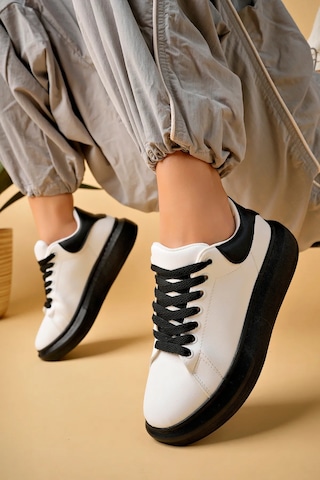 Luis A Costa Lc101 Beyaz Siyah Cilt Siyah Taban Kadın Sneaker Renkli