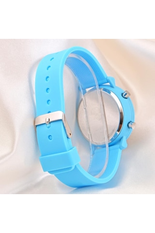 Mavi Silikon Kordonlu Led Watch Genç Kız Kadın Yetişkin Çocuk Saati St-304137