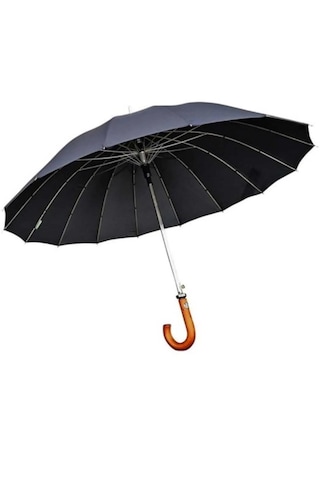 16 Çelik Telli Premium Lüx Erkek Protokol Ahşap Saplı Baston Şems Siyah