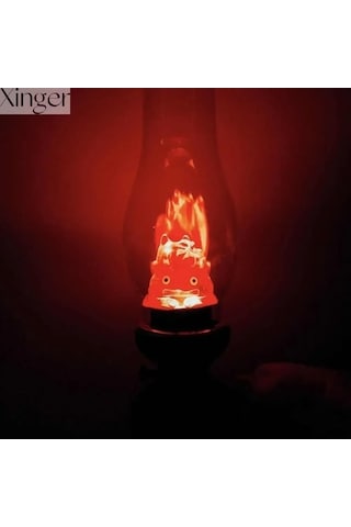 Novahub Calcifer Gece Lambası - Şarj Edilebilir Howl In Yürüyen Şatosu, Hediye Seçeneği Kırmızı Kırmızı