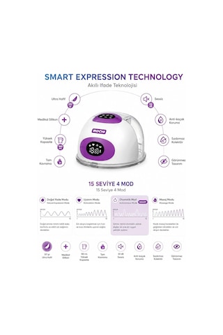 Mochi Giyilebilir Elektrikli Göğüs Pompası Bpa Free 180 Ml 15 Seviye 4 Mod Sessiz Kablosuz Süt Sağma Pompası