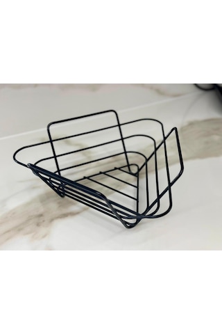 Üçgen Sepet, Meyve Sepeti, Ekmek Sepeti, Modern Tel Sepet Siyah