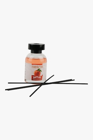 Nesrin 120 Ml Çubuklu Oda Kokusu Şeftali Bambu Koku, Kalıcı Ortam Kokusu Ve Dekoratif Cam Şişe - 8690352728213se