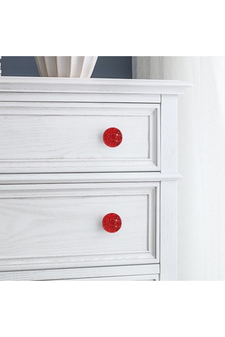 Yifomall Simli Taşlı Kristal Küre Tutamak - Dolap Ve Çekmeceler İçin Şık Kırmızı Kapı Kolu