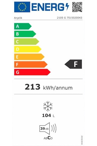 Arçelik 2105 G 104 LT Sandık Tipi Derin Dondurucu
