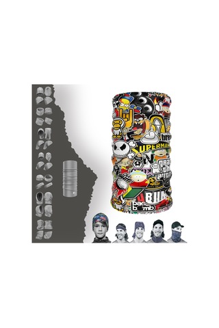 E Taktik Şaşkın Graffiti Desenli Boyunluk Dikişsiz Tüp Maske Buff Baf Saç Bandı Uv+50 Yansıtıcı 4 Mevsim Yarı Termal Üründür Çok Renkli - 916389930 Çok Renkli
