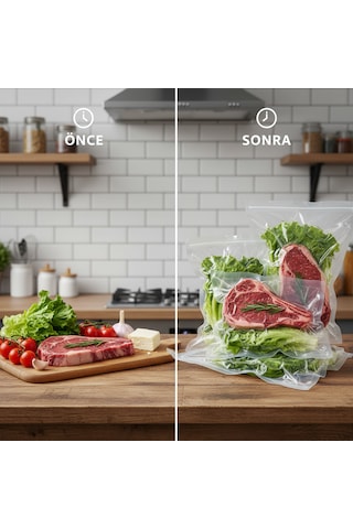 Ultra Vakum Gıda Saklama Torbası Dayanıklı, Derin Dondurucu Uyumlu 20x30 Cm 100 Adet
