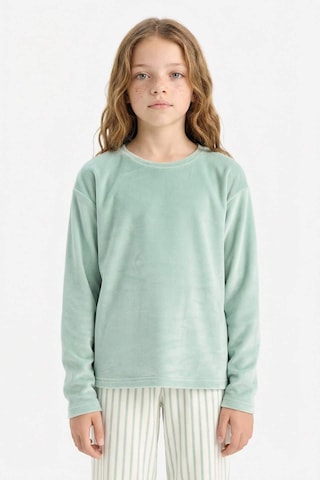 Defacto Pijama Takımı Polar Uzun Kollu Üst Çizgili Uzun Alt Kız Çocuk D1068A824WN Yeşil