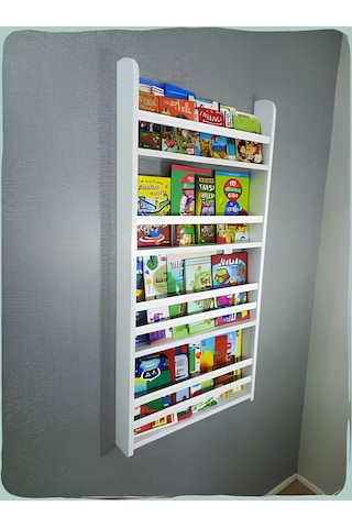 Carmen 4 Raflı Montessori Kitaplık - Kendin Yap Kitaplığı - Mdf 5 Beyaz
