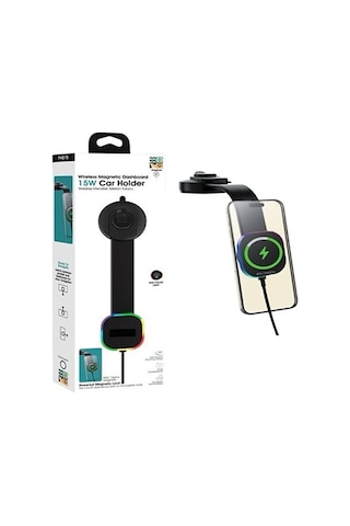 Kablosuz 15w Şarj Mıknatıslı Torpido Üstü Rgb Işıklı Araç Içi Tel