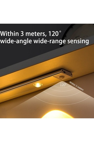 Dancemonkey Cbtx Mz-1602 40cm Hareket Algılama Kabini Şerit Işığı Lambası Dolap Lambası - Gümüş Gümüş