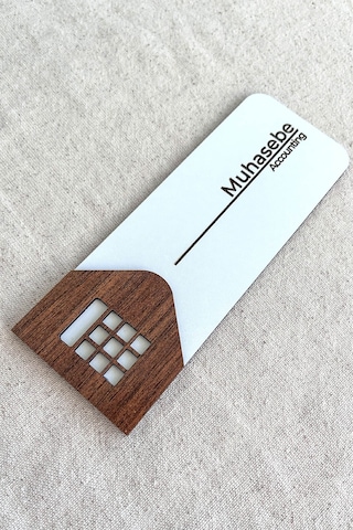 Muhasebe Kapı Tabelası Mdf Ofis Oda İsimliği 19x7 Cm Çift Katmanlı