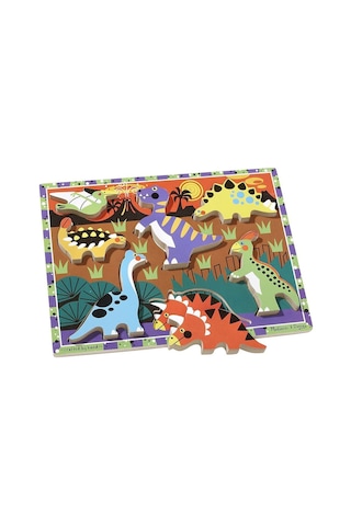 Melissa&Doug Ahşap Tombul Puzzle Dinazorlar Yapboz