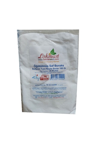 Lokman Öğütülmüş Saf Boraks Sodyum Tuzu Beyaz Borax 100 G