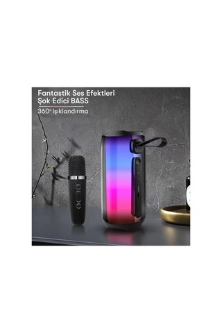 Buradabulabilirsin Pluse 5 Mikrofonlu Rgb Kablosuz Hoparlör - Siyah Bbz