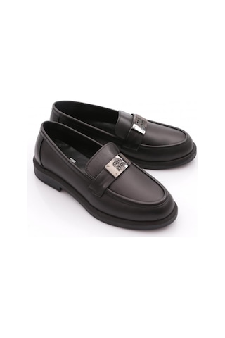 Dgn 528 Kadın Loafer Ayakkabı Siyah Napa