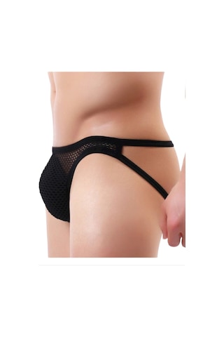 Tegangold Fantezi Arkası Açık Alımlı File Erkek Kilot Pedsiz Mh10130 Siyah