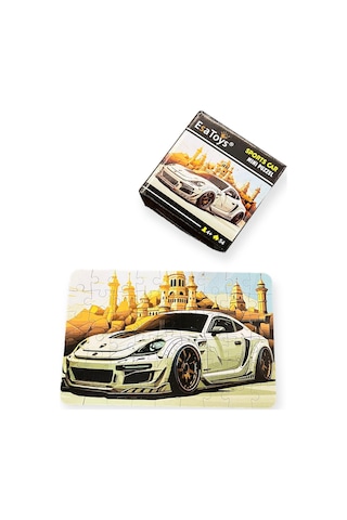 Ahşap Spor Car Mini Puzzle 4 Yaş 54 Parça
