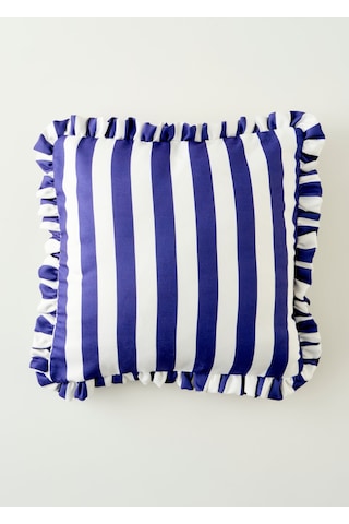 Bella Maison Line Fırfırlı Kırlent Kılıfı Mavi 43x43 Cm Mavi