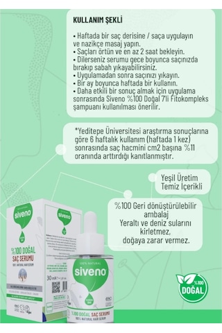 Siveno Biberiye Yağlı Dökülme Karşıtı Onarıcı 10 Mucizevi Yağdoğal Saç Bakım Serumu 30ml