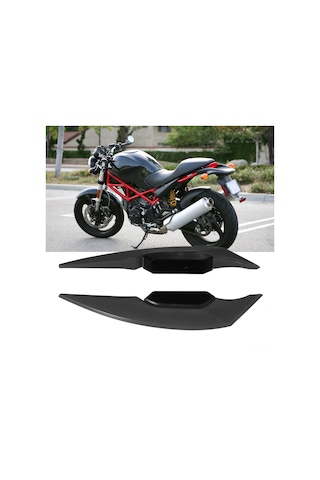 Lemestar Motorcycle Spoiler Kanat Çifti - Elektrikli Bisiklet, Atv, Motosiklet Uyumlu - Siyah Abs Malzeme - Kolay Kurulum Siyah