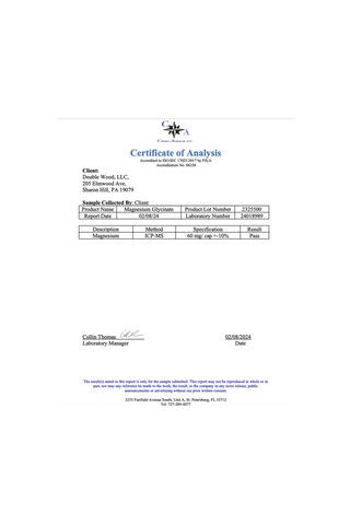 Double Wood Magnesium Glycinate 400mg, 180 Capsul.tr Tek Yetk...