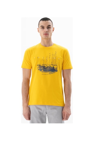 AR-MA Arma Erkek Regular Fit Bisiklet Yaka Tişört Y25344405301 Sarı