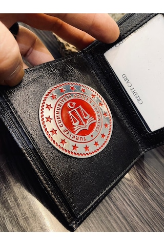 Adalet Bakanlığı Rozetli Gerçek Deri Cüzdan