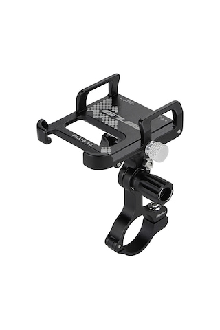 Gub Alüminyum Bisiklet Telefon Tutucu 360 Derece Dönen Siyah