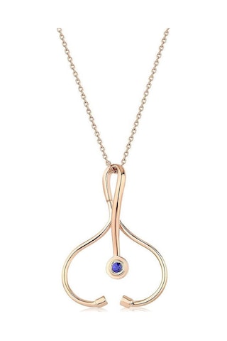 Steteskop Safir Kolye Rose Gold 63691352