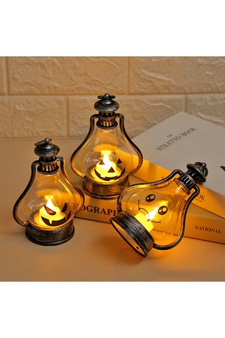 Konesam Halloween Gümüş Dekoratif Fantezi Lambası - Çocuklar İçin El Tutulu, 2 Aaa Pil İle Çalışır, Vintage Stil Aracı Ve Vitrin Öğesi C Tipi Diğer