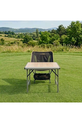 Yek Outdoor Mdf Katlanır Masa Küçük + Pratik Sandalye Set Gri
