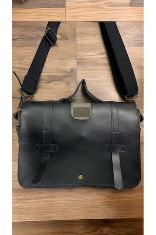 Old Cotton Cargo Kanvas Su Geçirmez Unisex Disayn Okul Gezi Iş Outdoor Postacı Çantası 35x24cm Siyah