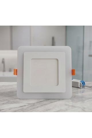 Kare Sıva Altı Led Spot Aydınlatma 9 Watt Çift Renk 3 Kademe Kırmızı Beyaz Gece Lambası Armatür
