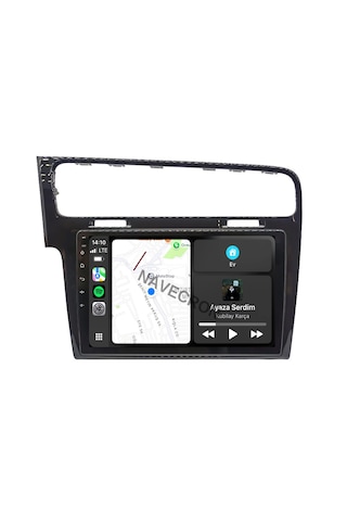 Volkswagen Golf 7 2012-10 10" Siyah Uyumlu Androıd Multimedya Gerçek 2/32 Kablosuz Carplay Geri Görüş Kameralı 10"