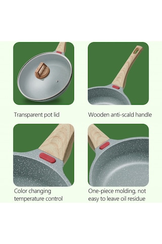 Maifan Taşı Yapışmaz Indüksiyon Kızartma Tavası Yeşil Diğer