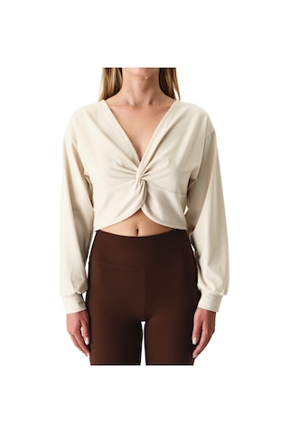 Penti Taş Rengi Cotton Modal Blend Twisted Sweatshirt