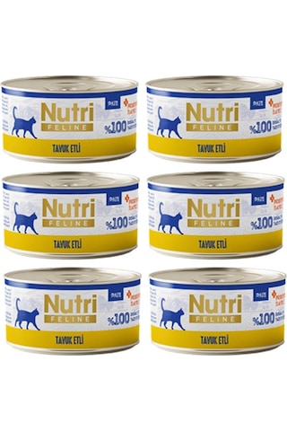 Nutri Feline Adult Pate 70gr Tavuk Etli 6 Adet Yaş Yetişkin Kedi Maması