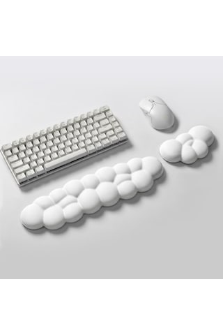 Lexroo Cloud Klavye Ve Mouse Bilek Destek Seti, Bulut Ergopad, Kaymaz Tabanlı, Nefes Alan Kumaş Standart