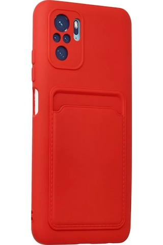 Newface Xiaomi Redmi Note 10s Kılıf Kelvin Kartvizitli Silikon - Kırmızı