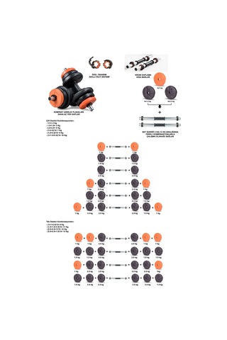 Ecgspor 21 Kg Dambıl Seti Turuncu Siyah