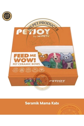 M-pets 3'lü Seramik Mama Kabı Seti