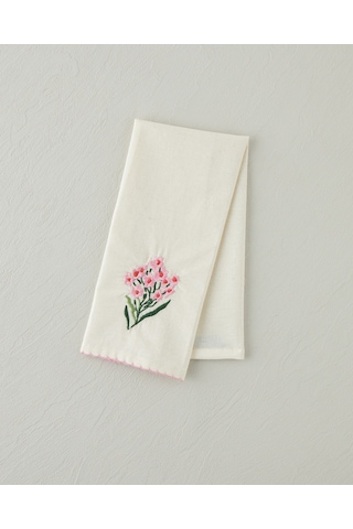 English Home Blossom Frame Pamuk Polyester Nakışlı Kurulama Bezi 30x50 Cm Pembe