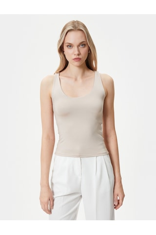 Koton Askılı Atlet Basic U Yaka Slim Fit Bej 4sak10013ek 4SAK10013EK050 Ekru
